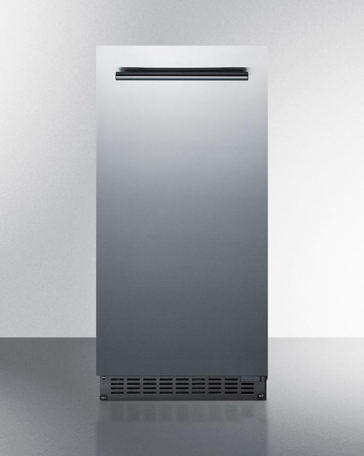 Summit Refrigeration + Cooling Summit 15&quot; Wide 62 Lb. Built-In Undercounter Commercially Listed Indoor/Outdoor Clear Icemaker with Gravity Drain and Complete Stainless Steel Exterior Finish / BIM68OSGDR