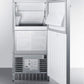 Summit Refrigeration + Cooling Summit 15" Wide 62 Lb. Built-In Undercounter Commercially Listed Indoor/Outdoor Clear Icemaker with Internal Pump and Complete Stainless Steel Exterior Finish / BIM68OSPUMP