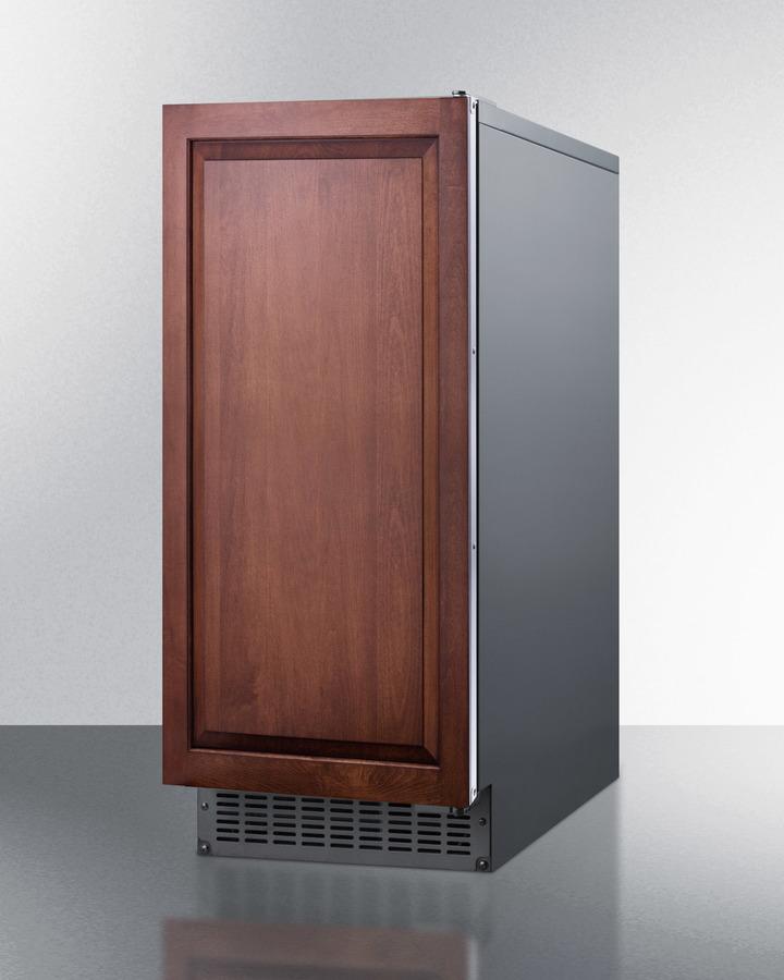 Summit Refrigeration + Cooling Summit 15" Wide 62 Lb. Built-In Undercounter Commercially Listed Indoor/Outdoor Clear Icemaker with Internal Pump and Panel-Ready Door / BIM68OSPUMPIF