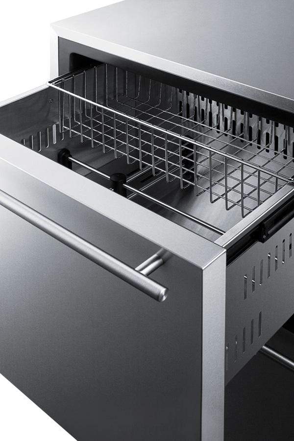 Summit Refrigeration + Cooling Summit 24" Outdoor Drawer Refrigerator in Stainless Steel, for Built-In Residential or Commercial Use / SPR627OS2D