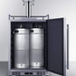 Summit Refrigeration + Cooling Summit 24" Wide Commercial Indoor/Outdoor Dual Tap Beer Dispenser for Built-In or Freestanding Use with Stainless Steel Exterior, Caster Set, and Tap Locks / BC74OSCOMTWIN