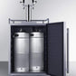 Summit Refrigeration + Cooling Summit 24" Wide Commercial Indoor/Outdoor Dual Tap Beer Dispenser for Built-In or Freestanding Use with Stainless Steel Exterior, Caster Set, and Tap Locks / BC74OSCOMTWIN