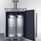 Summit Refrigeration + Cooling Summit 24" Wide Commercial Indoor/Outdoor Dual Tap Wine Dispenser for Built-In or Freestanding Use with Stainless Steel Exterior, Caster Set, and Tap Locks / SBC682WKDTWIN