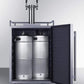 Summit Refrigeration + Cooling Summit 24" Wide Commercial Indoor/Outdoor Dual Tap Wine Dispenser for Built-In or Freestanding Use with Stainless Steel Exterior, Caster Set, and Tap Locks / SBC682WKDTWIN