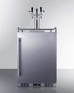 Summit Refrigeration + Cooling Summit 24" Wide Commercial Indoor/Outdoor Triple Tap Beer Dispenser for Built-In or Freestanding Use with Stainless Steel Exterior, Caster Set, and Tap Locks