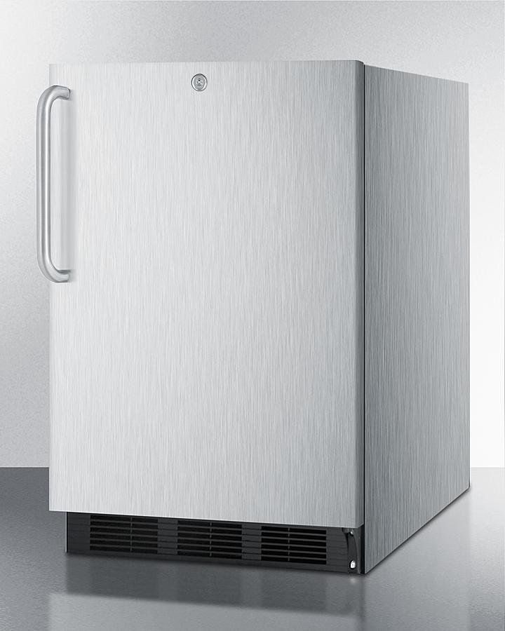 Summit Refrigeration + Cooling Summit 24" Wide Commercial Outdoor All-Refrigerator for Built-In or Freestanding Use, with Automatic Defrost, Lock, and Complete Stainless Steel Exterior / SPR7BOSST