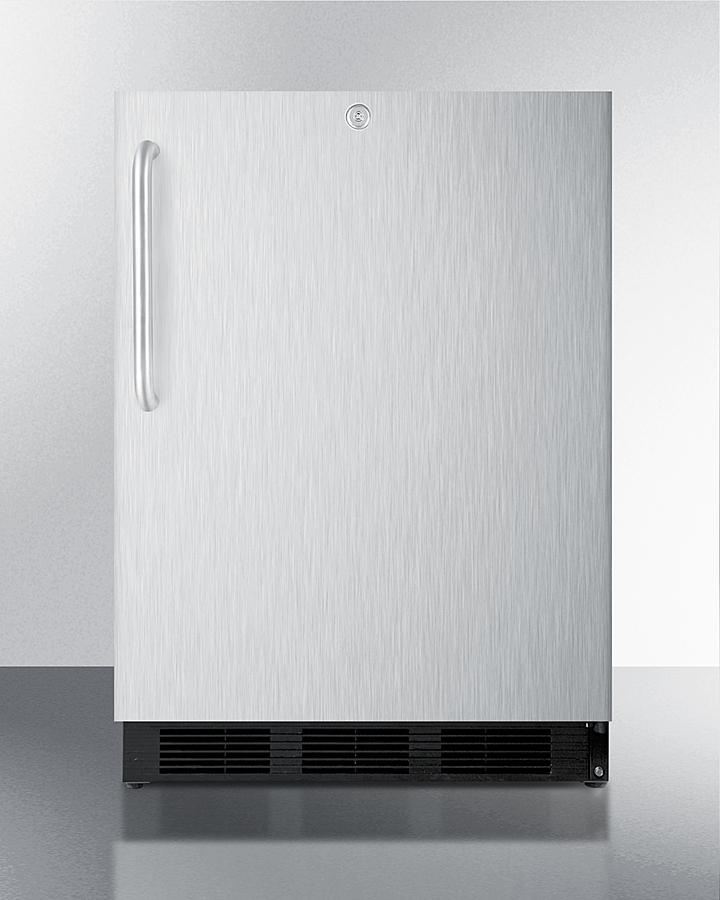 Summit Refrigeration + Cooling Summit 24" Wide Commercial Outdoor All-Refrigerator for Built-In or Freestanding Use, with Automatic Defrost, Lock, and Complete Stainless Steel Exterior / SPR7BOSST