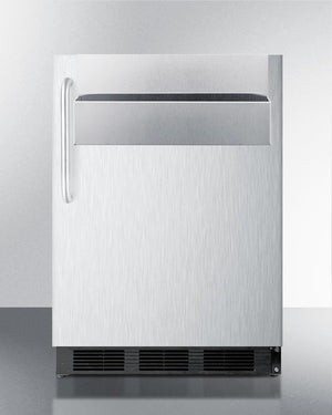 Summit Refrigeration + Cooling Summit 24" Wide Commercial Outdoor All-Refrigerator for Built-In or Freestanding Use, with Removable Speed Rail, Automatic Defrost, Lock, and Complete Stainless Steel Exterior / SPR7BOSSTSR