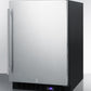 Summit Refrigeration + Cooling Summit 24" Wide Frost-Free Outdoor All-Freezer for Built-In or Freestanding Use with Icemaker, Black Cabinet, SS Door, Digital Thermostat, LED Lighting, and Lock / SPFF51OSIM