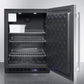 Summit Refrigeration + Cooling Summit 24" Wide Frost-Free Outdoor All-Freezer for Built-In or Freestanding Use with Icemaker, Black Cabinet, SS Door, Digital Thermostat, LED Lighting, and Lock / SPFF51OSIM