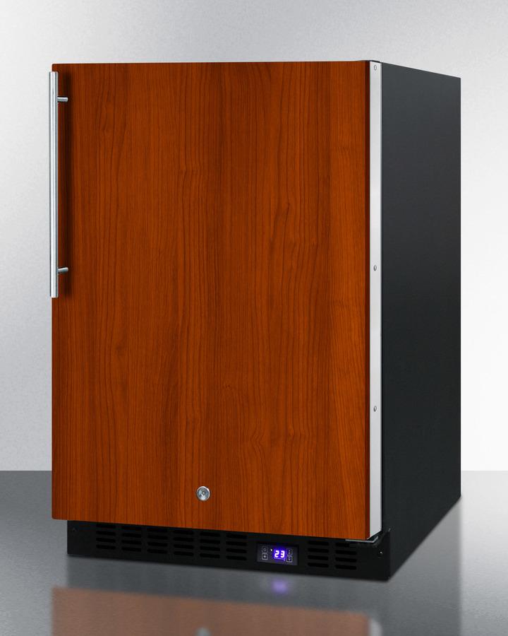 Summit Refrigeration + Cooling Summit 24" Wide Frost-Free Outdoor All-Freezer for Built-In or Freestanding Use with Icemaker, Panel-Ready Door, Black Cabinet, Digital Thermostat, and LED Lighting / SPFF51OSIFIM