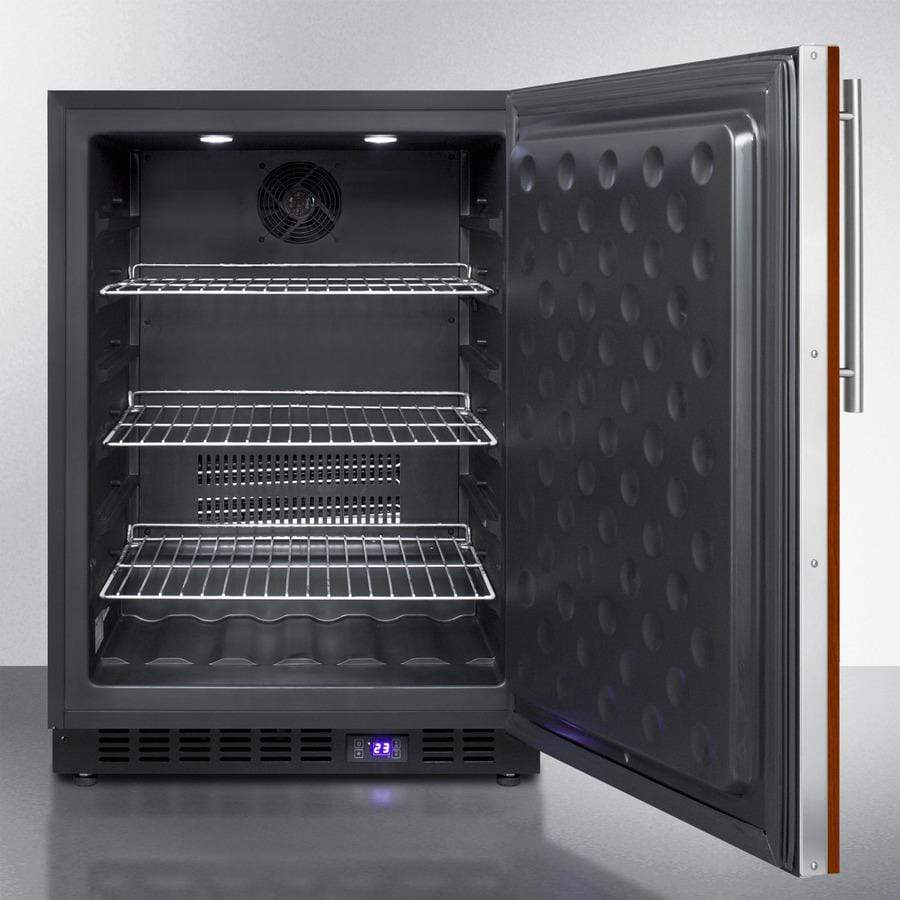 Summit Refrigeration + Cooling Summit 24" Wide Frost-Free Outdoor All-Freezer for Built-In or Freestanding Use with Panel-Ready Door, Black Cabinet, Digital Thermostat, and LED Lighting / SPFF51OSIF