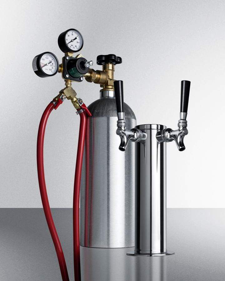 Summit Refrigeration + Cooling Summit 24" Wide Indoor/Outdoor Dual Tap Cold Brew Coffee Dispenser for Built-In or Freestanding Commercial or Residential Use, with Stainless Steel Exterior and Caster Set / SBC682CFTWIN