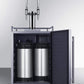 Summit Refrigeration + Cooling Summit 24" Wide Indoor/Outdoor Dual Tap Nitro-Infused Cold Brew Coffee Dispenser for Built-In or Freestanding Commercial or Residential Use, with Stainless Steel Exterior and Caster Set / SBC682NCFTWIN