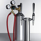 Summit Refrigeration + Cooling Summit 24" Wide Indoor/Outdoor Dual Tap Nitro-Infused Cold Brew Coffee Dispenser for Built-In or Freestanding Commercial or Residential Use, with Stainless Steel Exterior and Caster Set / SBC682NCFTWIN