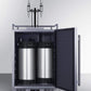 Summit Refrigeration + Cooling Summit 24" Wide Indoor/Outdoor Dual Tap Nitro-Infused Cold Brew Coffee Dispenser for Built-In or Freestanding Commercial or Residential Use, with Stainless Steel Exterior and Caster Set / SBC682NCFTWIN