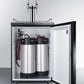 Summit Refrigeration + Cooling Summit 24" Wide Indoor/Outdoor Dual Tap Nitro-Infused Cold Brew Coffee Dispenser for Built-In or Freestanding Commercial or Residential Use, with Stainless Steel Exterior and Caster Set / SBC682NCFTWIN