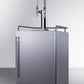 Summit Refrigeration + Cooling Summit 24" Wide Indoor/Outdoor Dual Tap Nitro-Infused Cold Brew Coffee Dispenser for Built-In or Freestanding Commercial or Residential Use, with Stainless Steel Exterior and Caster Set / SBC682NCFTWIN