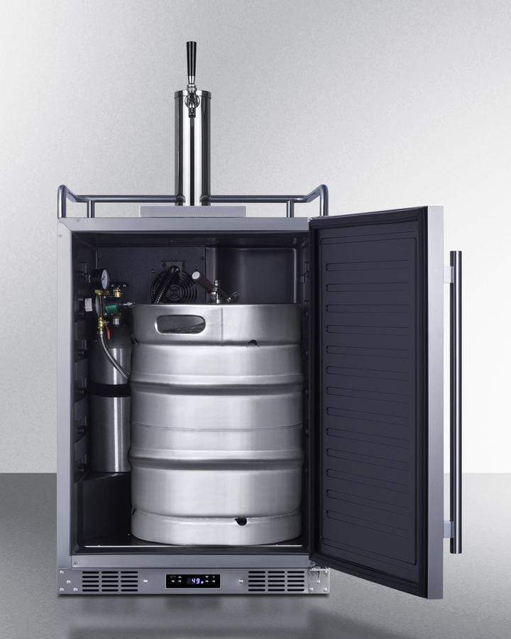 Summit Refrigeration + Cooling Summit 24" Wide Indoor/Outdoor Single Tap Beer Dispenser for Built-In or Freestanding Use in Complete Stainless Steel / SBC683OS