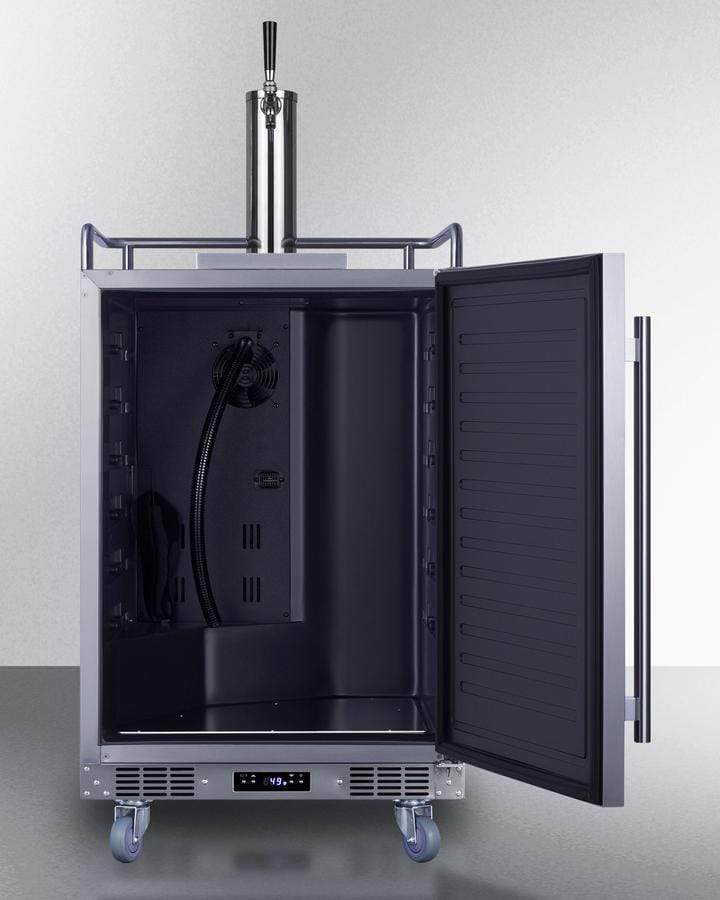 Summit Refrigeration + Cooling Summit 24" Wide Indoor/Outdoor Single Tap Beer Dispenser for Built-In or Freestanding Use in Complete Stainless Steel / SBC683OS