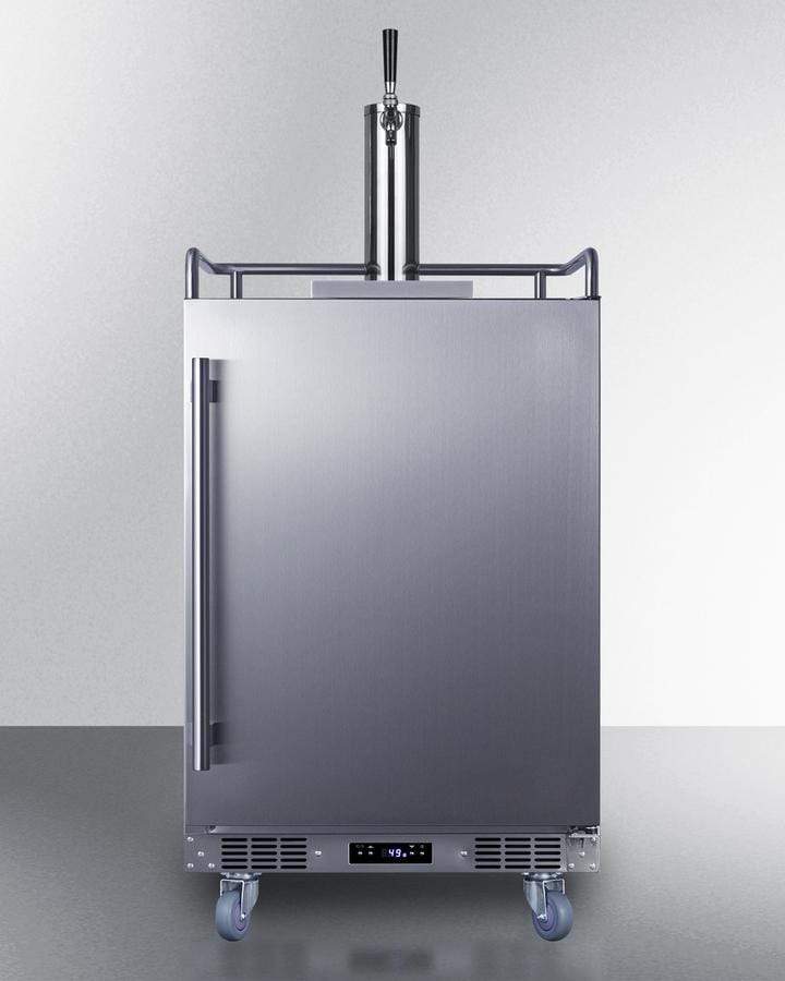 Summit Refrigeration + Cooling Summit 24" Wide Indoor/Outdoor Single Tap Beer Dispenser for Built-In or Freestanding Use in Complete Stainless Steel / SBC683OS