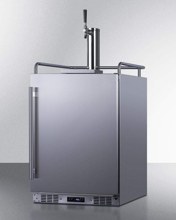 Summit Refrigeration + Cooling Summit 24" Wide Indoor/Outdoor Single Tap Beer Dispenser for Built-In or Freestanding Use in Complete Stainless Steel / SBC683OS