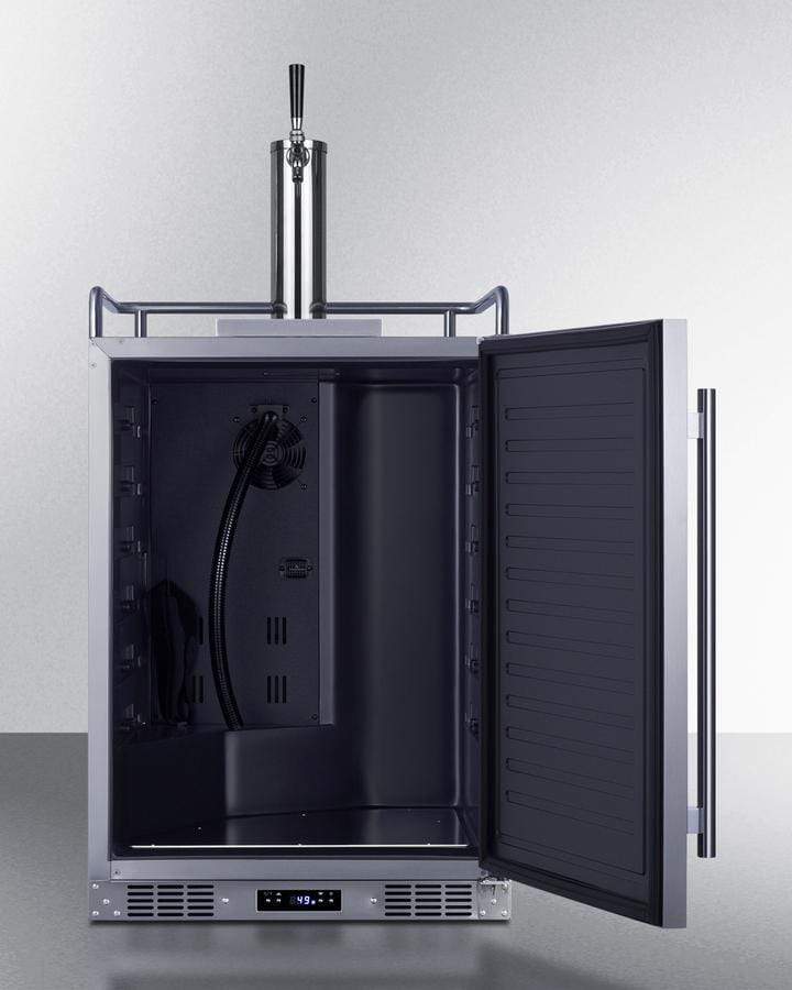 Summit Refrigeration + Cooling Summit 24" Wide Indoor/Outdoor Single Tap Beer Dispenser for Built-In or Freestanding Use in Complete Stainless Steel / SBC683OS
