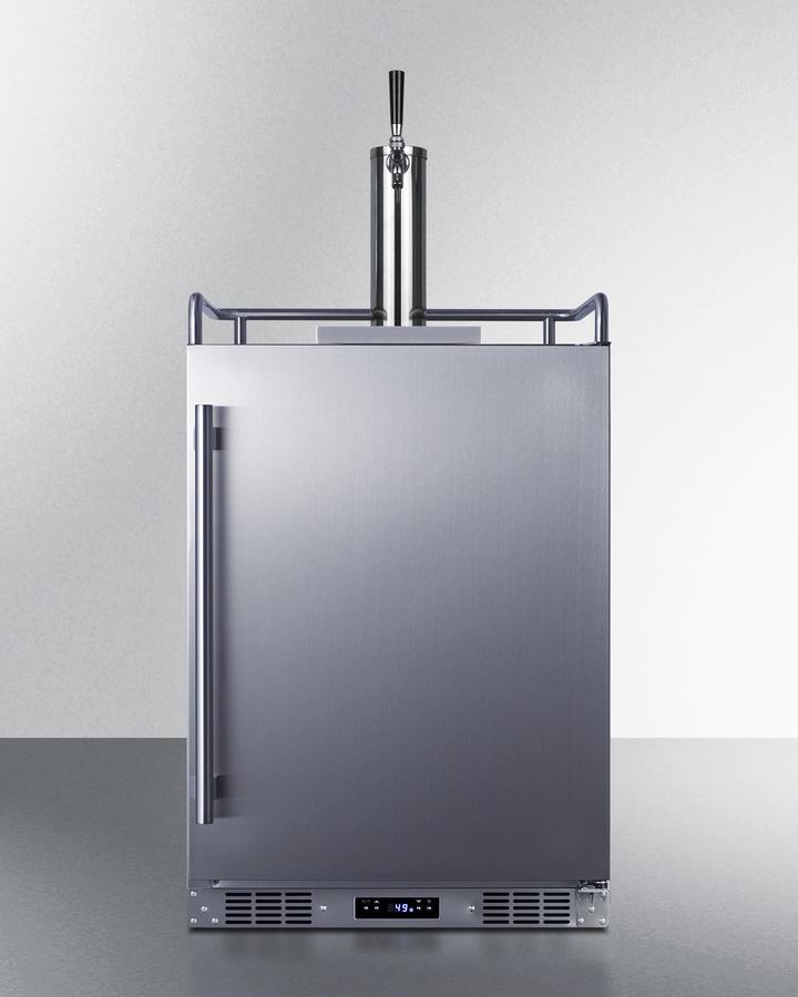 Summit Refrigeration + Cooling Summit 24" Wide Indoor/Outdoor Single Tap Beer Dispenser for Built-In or Freestanding Use in Complete Stainless Steel / SBC683OS