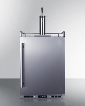 Summit Refrigeration + Cooling Summit 24" Wide Indoor/Outdoor Single Tap Beer Dispenser for Built-In or Freestanding Use in Complete Stainless Steel / SBC683OS