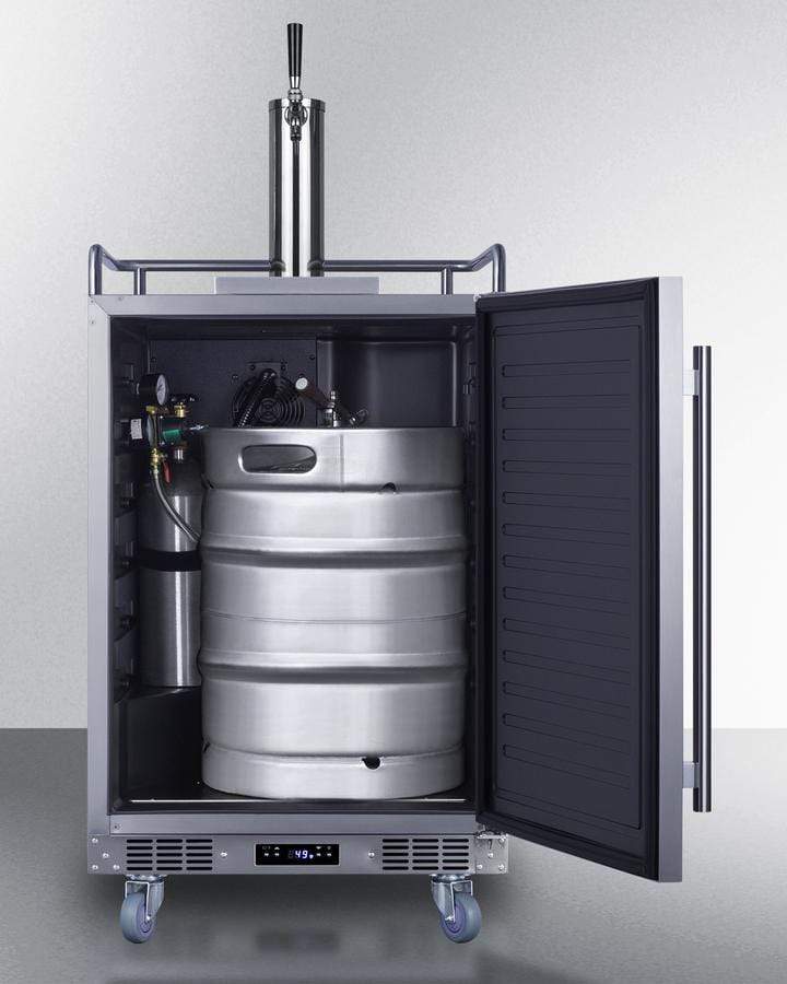 Summit Refrigeration + Cooling Summit 24" Wide Indoor/Outdoor Single Tap Beer Dispenser for Built-In or Freestanding Use in Complete Stainless Steel / SBC683OS