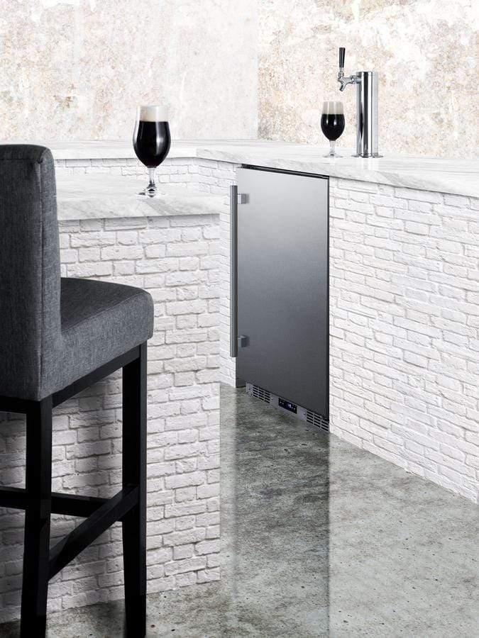 Summit Refrigeration + Cooling Summit 24" Wide Indoor/Outdoor Single Tap Beer Dispenser for Built-In or Freestanding Use in Complete Stainless Steel / SBC683OS