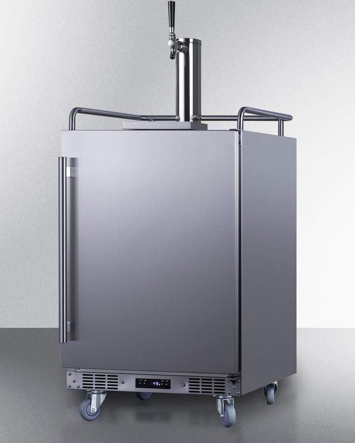 Summit Refrigeration + Cooling Summit 24" Wide Indoor/Outdoor Single Tap Beer Dispenser for Built-In or Freestanding Use in Complete Stainless Steel / SBC683OS