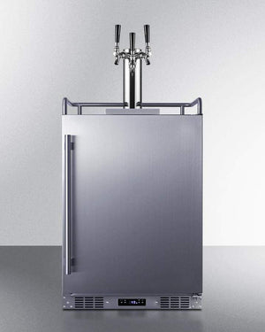 Summit Refrigeration + Cooling Summit 24" Wide Indoor/ Outdoor Triple Tap Beer Dispenser for Built-In or Freestanding Use in Complete Stainless Steel / SBC683OSTRIPLE