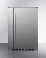 Summit Refrigeration + Cooling Summit 24" Wide Outdoor All-Refrigerator for Built-In or Freestanding Use with a Shallow 17.25" Depth, Slide-Out Storage Compartment, Stainless Steel Exterior, Outdoor Cover, and Front Lock / SPR196OS24