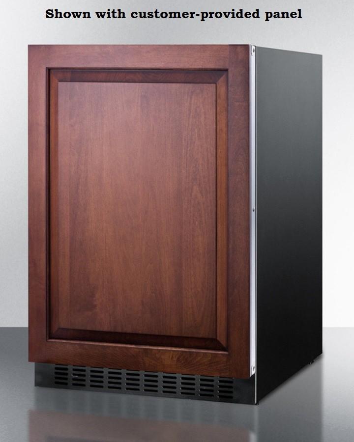 Summit Refrigeration + Cooling Summit 24" Wide Outdoor All-Refrigerator for Built-In Use, with Digital Thermostat, Panel-Ready Door, and Black Cabinet / SPR627OSIF