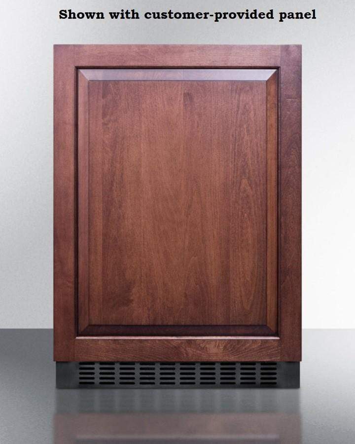 Summit Refrigeration + Cooling Summit 24" Wide Outdoor All-Refrigerator for Built-In Use, with Digital Thermostat, Panel-Ready Door, and Black Cabinet / SPR627OSIF