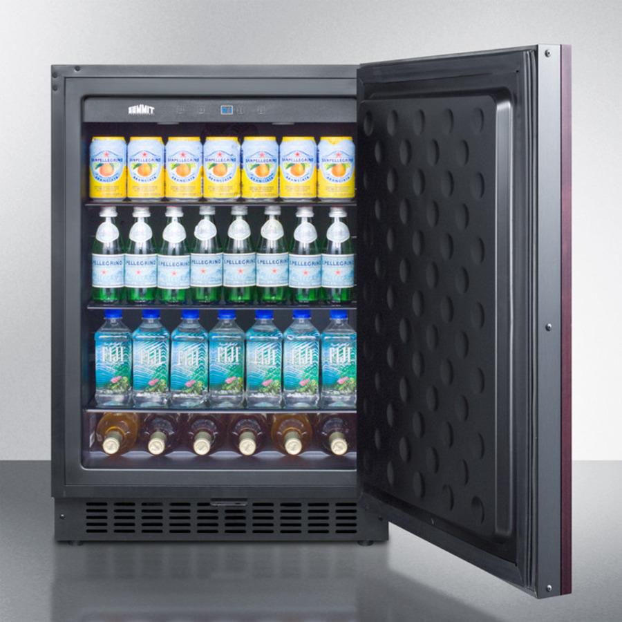 Summit Refrigeration + Cooling Summit 24" Wide Outdoor All-Refrigerator for Built-In Use, with Digital Thermostat, Panel-Ready Door, and Black Cabinet / SPR627OSIF