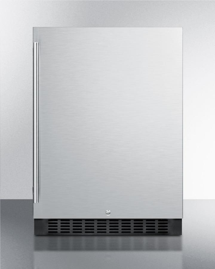 Summit Refrigeration + Cooling Summit 24" Wide Outdoor All-Refrigerator for Built-In Use, With Lock, Digital Thermostat, and Stainless Steel Wrapped Exterior / SPR627OSCSS