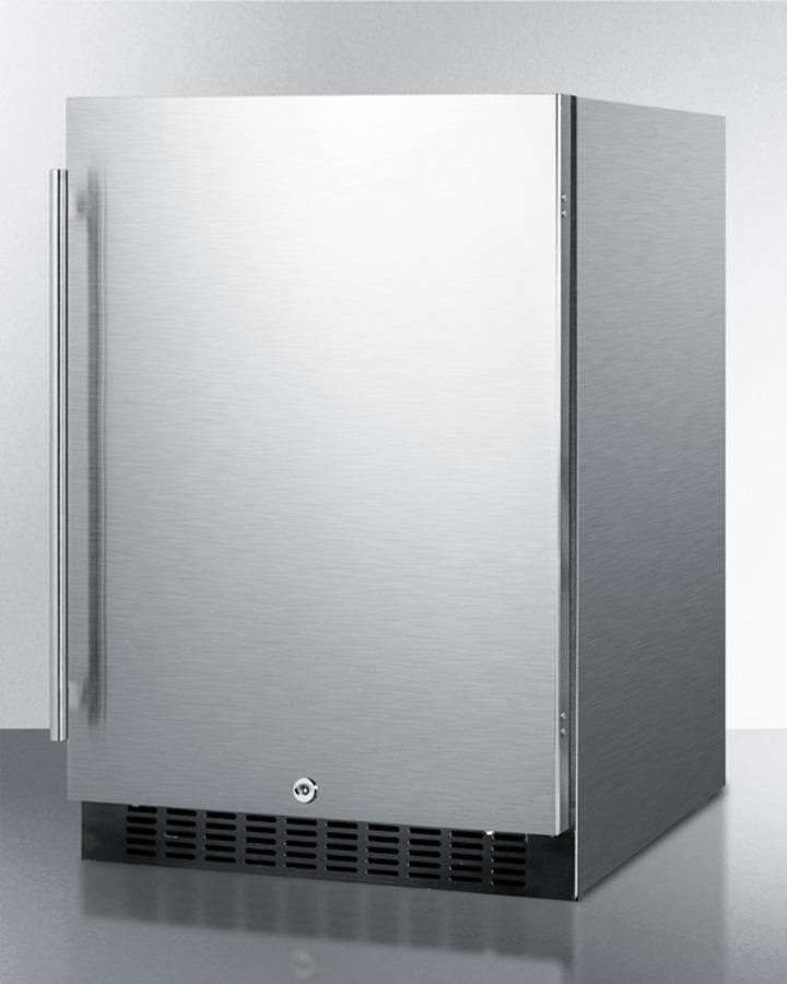 Summit Refrigeration + Cooling Summit 24" Wide Outdoor All-Refrigerator for Built-In Use, With Lock, Digital Thermostat, and Stainless Steel Wrapped Exterior / SPR627OSCSS