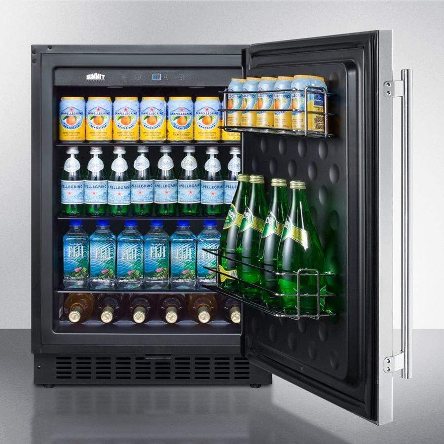 Summit Refrigeration + Cooling Summit 24&quot; Wide Outdoor All-Refrigerator for Built-In Use, With Lock, Digital Thermostat, and Stainless Steel Wrapped Exterior / SPR627OSCSS