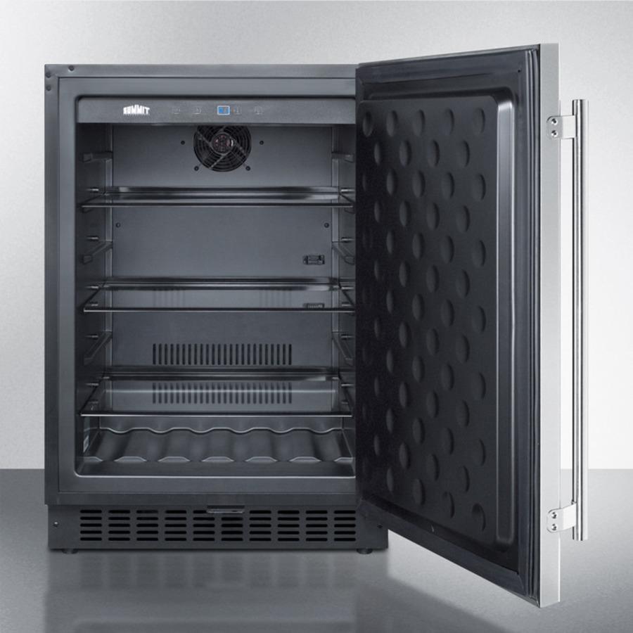 Summit Refrigeration + Cooling Summit 24" Wide Outdoor All-Refrigerator for Built-In Use, With Lock, Digital Thermostat, and Stainless Steel Wrapped Exterior / SPR627OSCSS