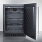 Summit Refrigeration + Cooling Summit 24" Wide Outdoor All-Refrigerator for Built-In Use, with Lock, Digital Thermostat, Black Cabinet, and Stainless Steel Door / SPR627OS