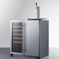 Summit Refrigeration + Cooling Summit 30" Wide Built-In Undercounter Indoor/Outdoor Combination Dual Zone Wine Cellar and Kegerator with Tapping Equipment Included / SWBC3041