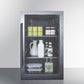 Summit Refrigeration + Cooling Summit ADA Compliant Commercially Approved Outdoor Beverage Cooler for Built-In or Freestanding Use with a Shallow 17" Depth, Seamless Stainless Steel Door Trim, Black Interior, Glass Door, Front of Unit Lock, and Dial Thermostat / SPR488BOSADA