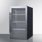 Summit Refrigeration + Cooling Summit ADA Compliant Commercially Approved Outdoor Beverage Cooler for Built-In or Freestanding Use with a Shallow 17" Depth, Seamless Stainless Steel Door Trim, Black Interior, Glass Door, Front of Unit Lock, and Dial Thermostat / SPR488BOSADA