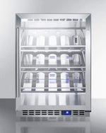 Summit Refrigeration + Cooling Summit Built-In Outdoor Commercially Listed Wine Cellar with Stainless Steel Interior, Champagne Shelving, Digital Controls, and Stainless Steel Cabinet / SCR611GLOSCH