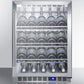 Summit Refrigeration + Cooling Summit Built-In Outdoor Commercially Listed Wine Cellar with Stainless Steel Interior, Champagne Shelving, Digital Controls, and Stainless Steel Cabinet / SCR611GLOSCH