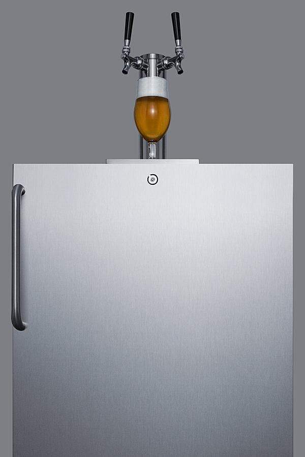 Summit Refrigeration + Cooling Summit Built-In Undercounter ADA Height Commercially Listed Dual Tap Beer Dispenser in Stainless Steel for Outdoor Use / SBC54OSBIADA