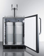 Summit Refrigeration + Cooling Summit Built-In Undercounter ADA Height Commercially Listed Dual Tap Beer Dispenser in Stainless Steel for Outdoor Use / SBC54OSBIADA