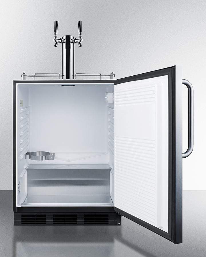 Summit Refrigeration + Cooling Summit Built-In Undercounter ADA Height Commercially Listed Dual Tap Wine Dispenser in Stainless Steel for Outdoor Use / SBC54OSBIADAWKDTWIN